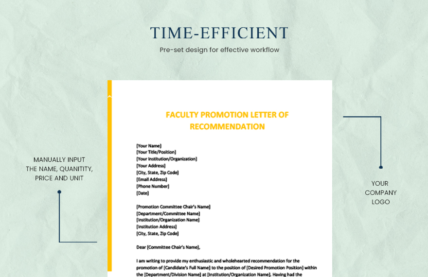 faculty promotion letter of recommendation
