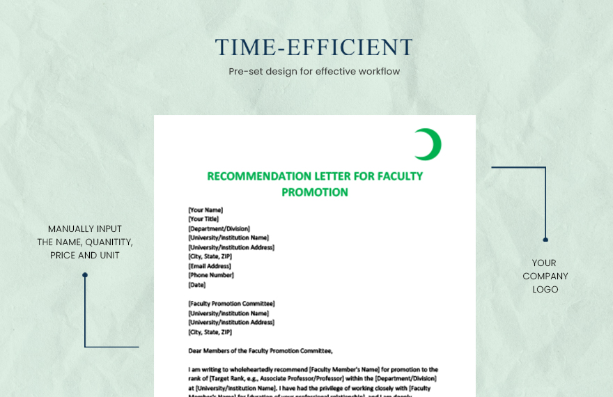 recommendation letter for faculty promotion