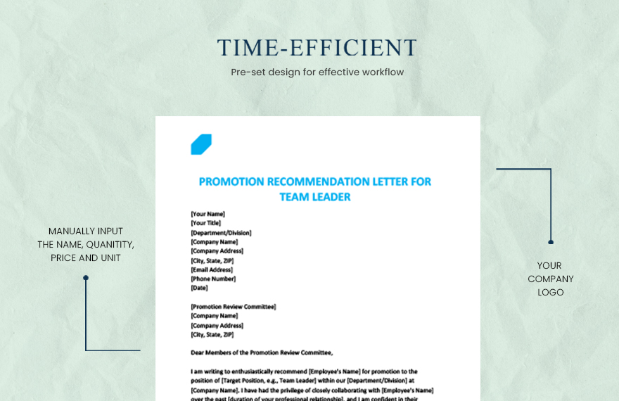 promotion recommendation letter for team leader