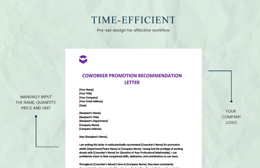 coworker promotion recommendation letter