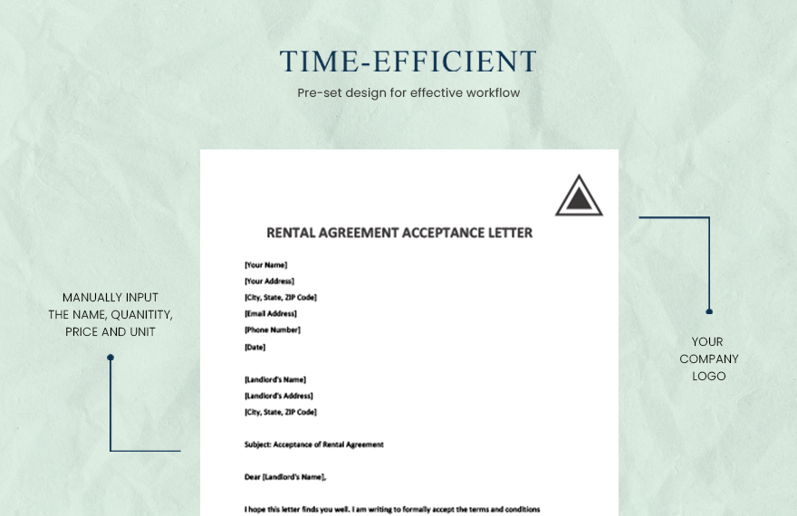 rental agreement acceptance letter