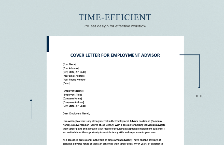 Cover Letter For Employment Advisor