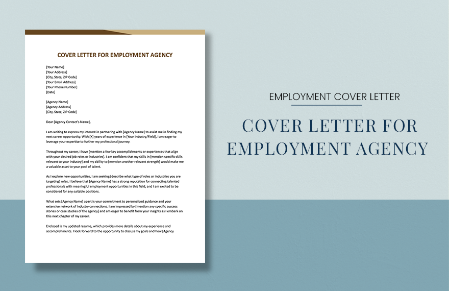 Free Cover Letter For Employment Agency