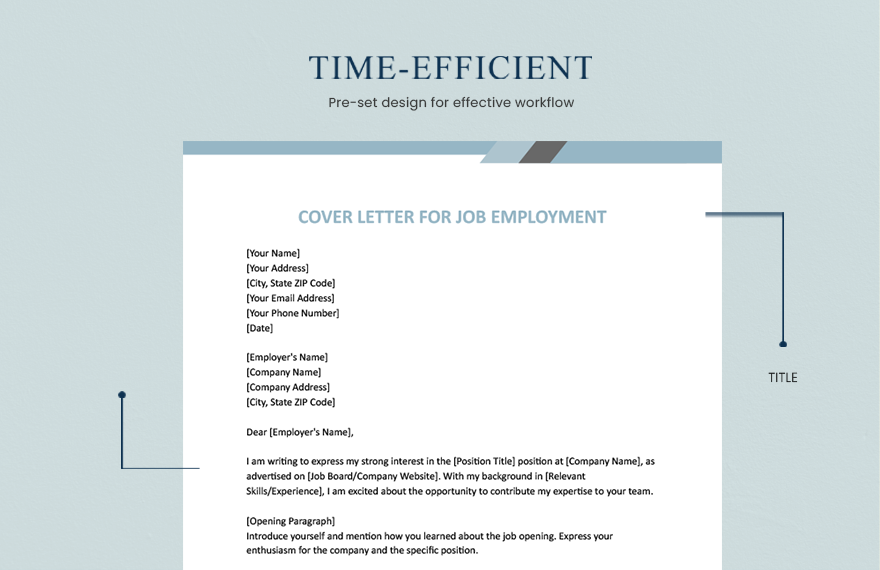 Cover Letter For Job Employment
