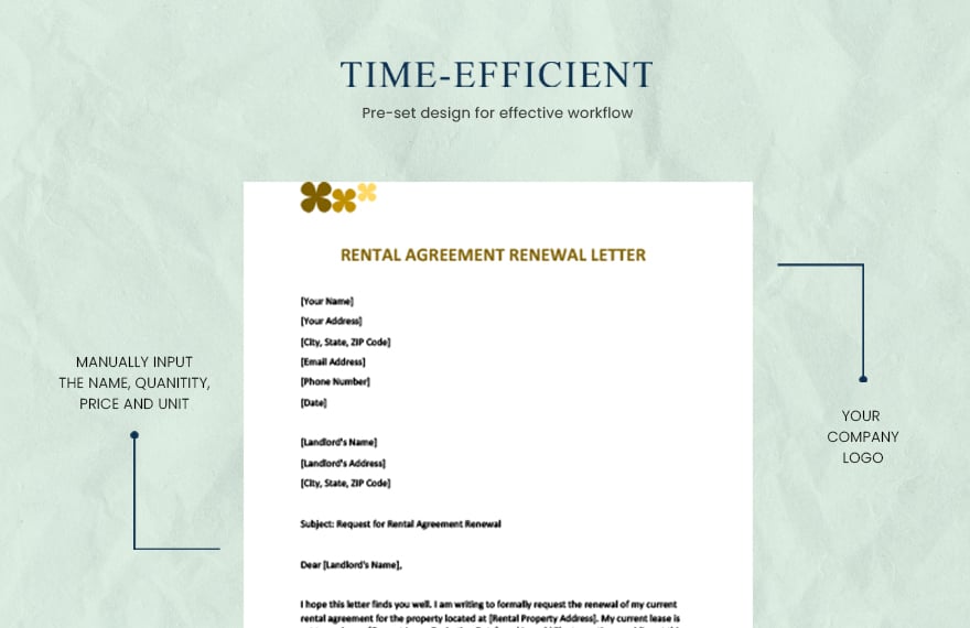 Rental agreement renewal letter