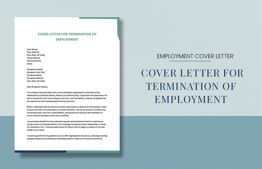 Free Cover Letter For Termination Of Employment