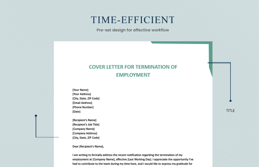 Cover Letter For Termination Of Employment