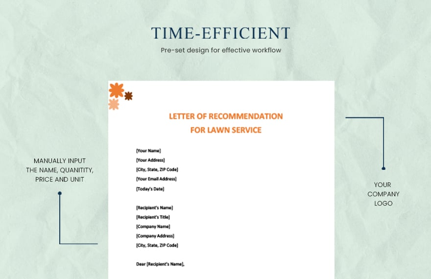 Letter of recommendation for lawn service