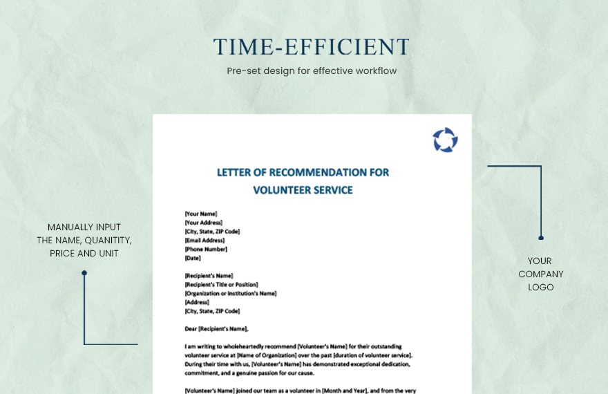 Letter of recommendation for volunteer service