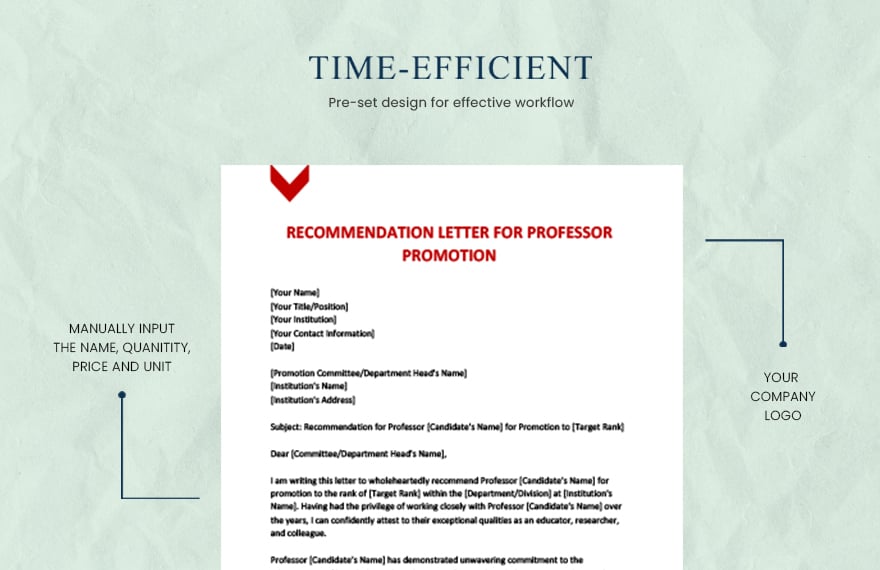 recommendation letter for professor promotion