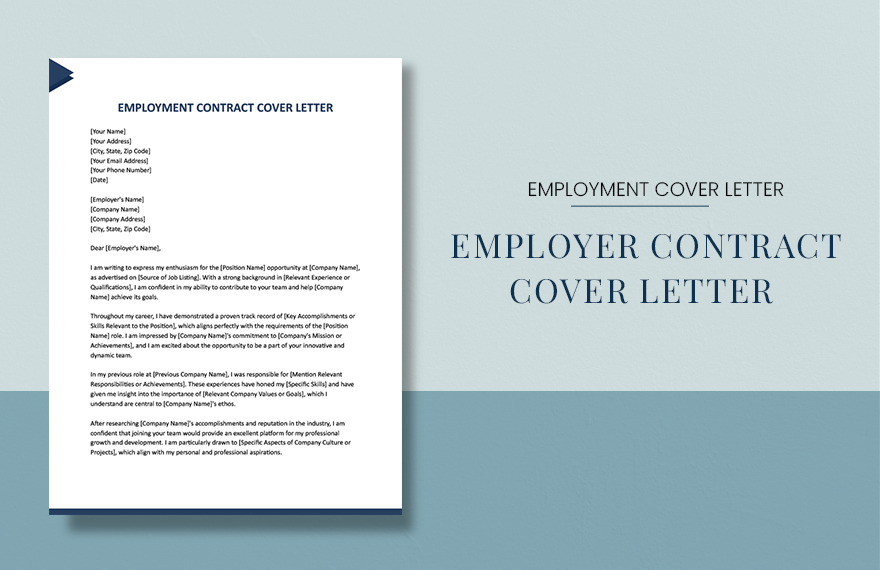 Employment Contract Cover Letter