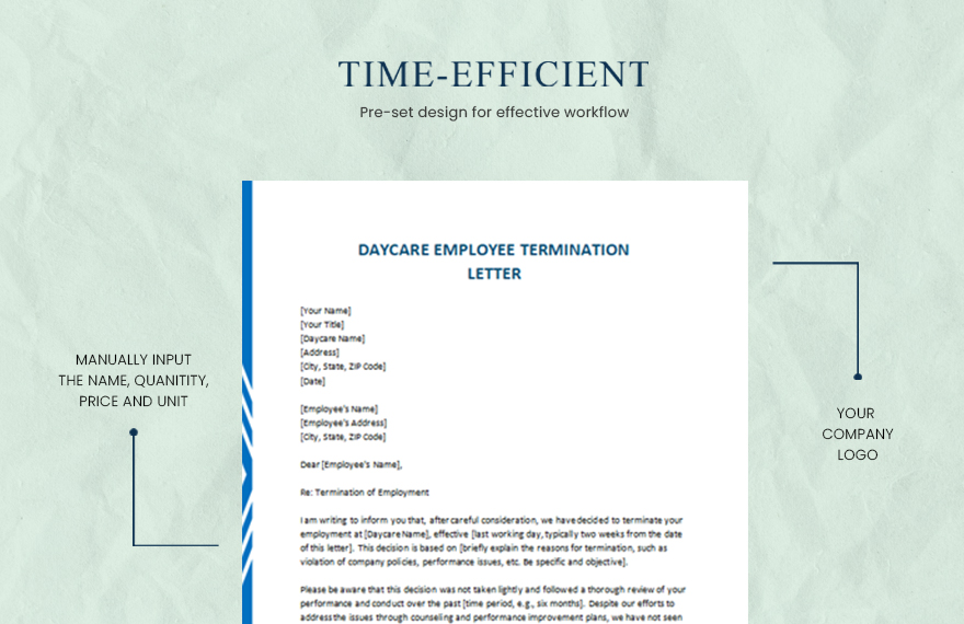 Daycare employee termination letter