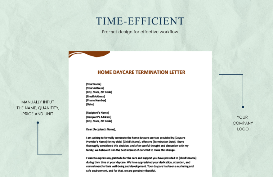 Home daycare termination letter