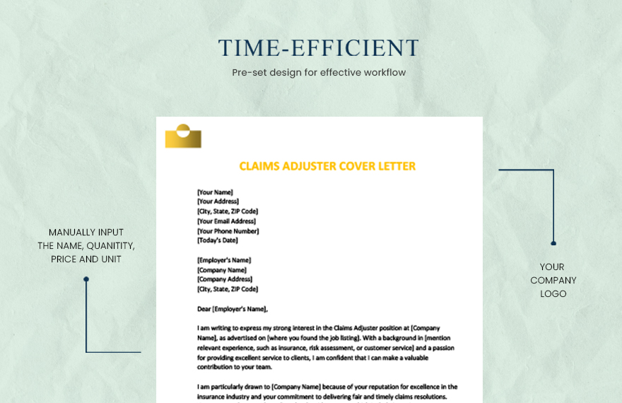 Claims adjuster cover letter