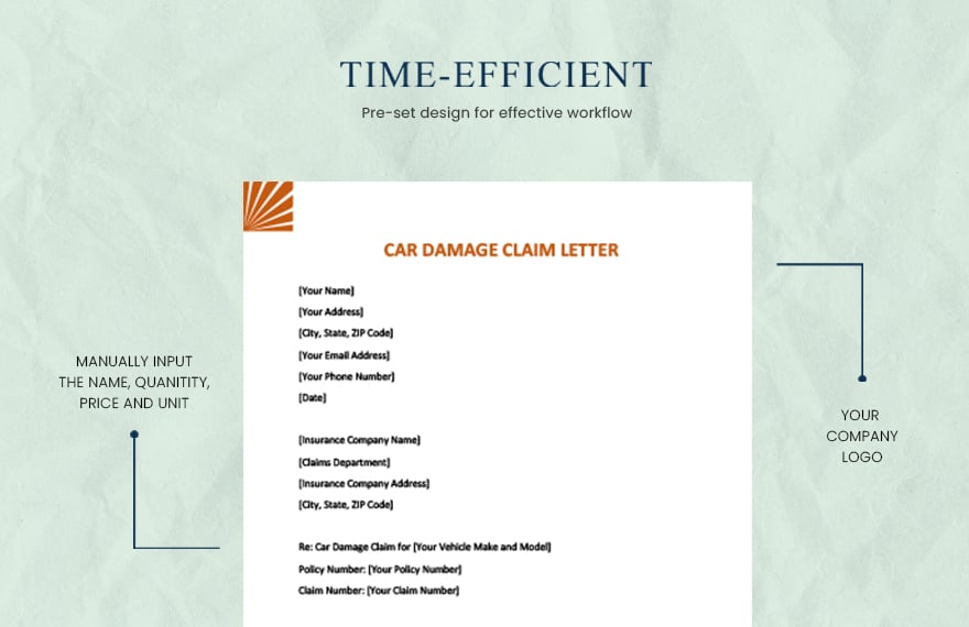 Car damage claim letter