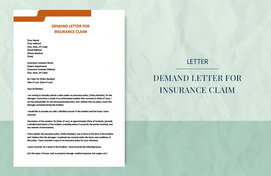 Demand letter for insurance claim