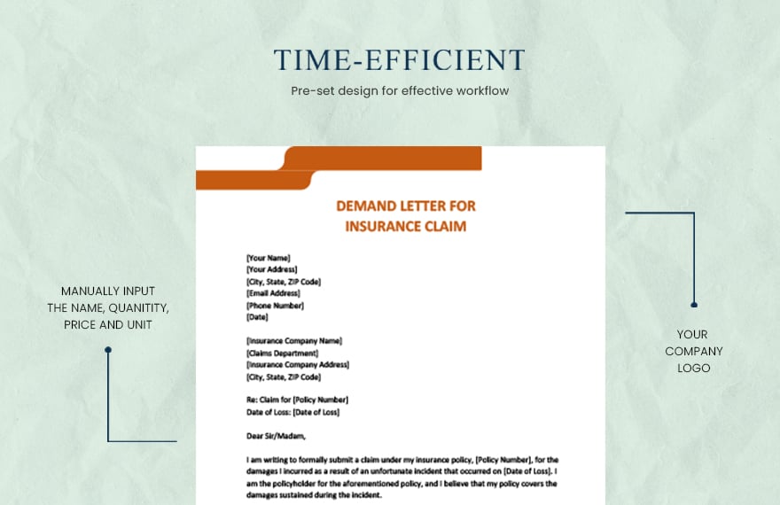 Demand letter for insurance claim