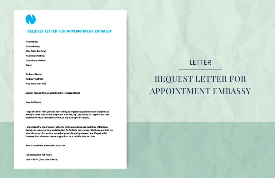 Request letter for appointment embassy
