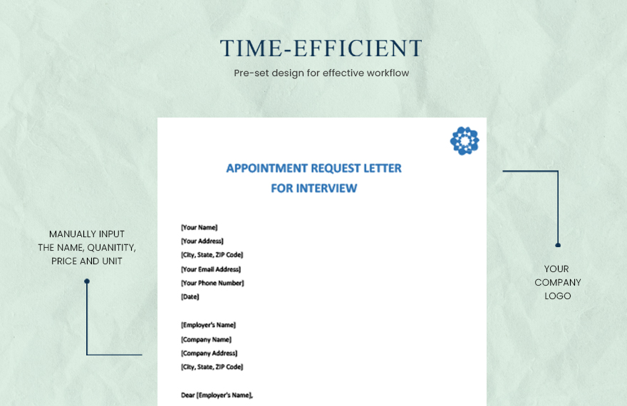 Appointment request letter for interview