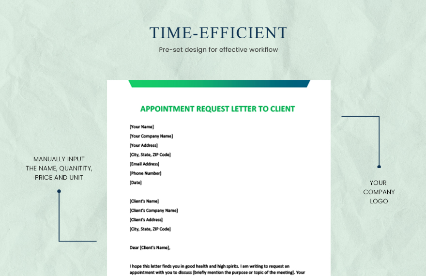 Appointment request letter to client