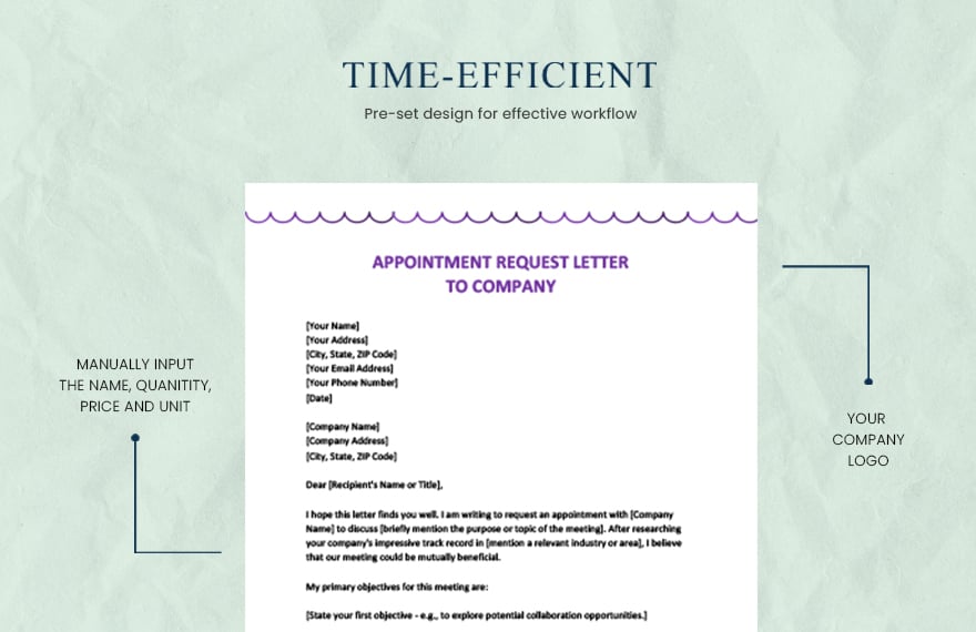 Appointment request letter to company