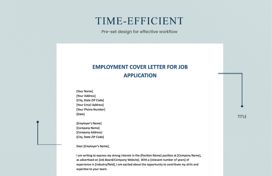 Employment Cover Letter For Job Application