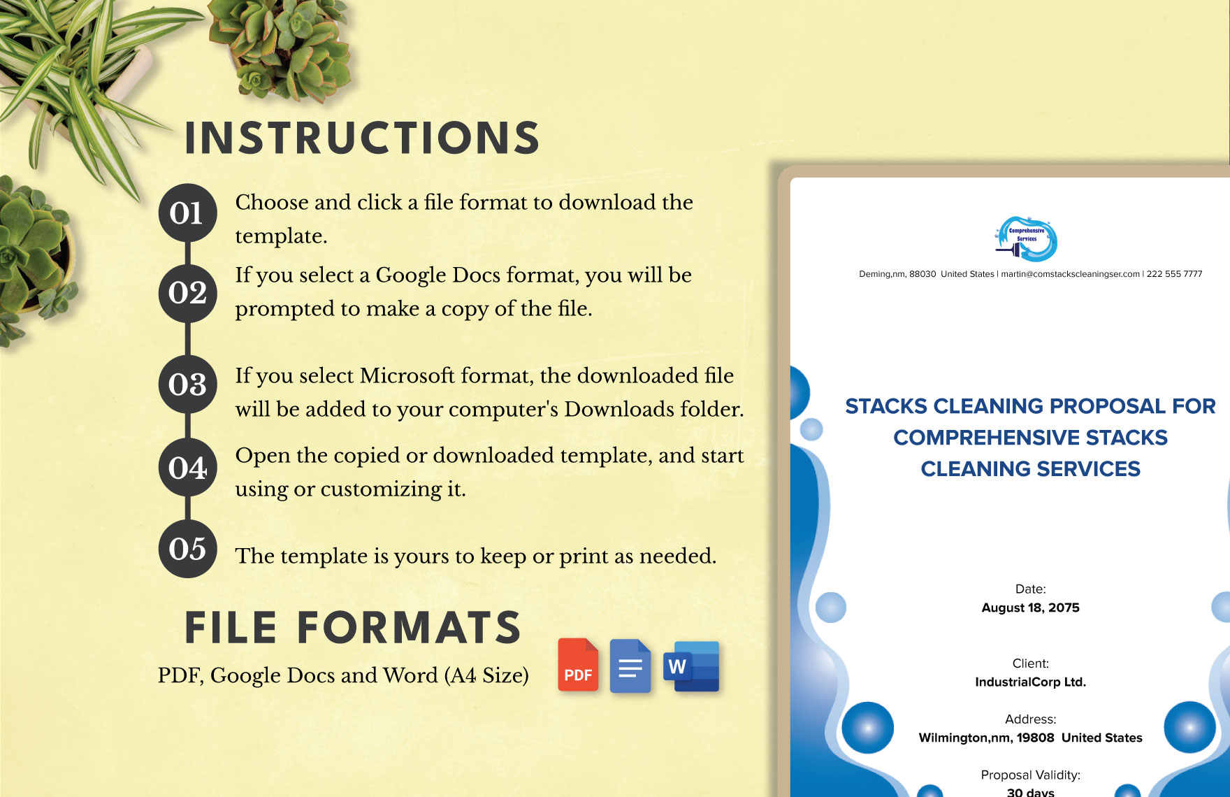 Stacks Cleaning Proposal Template