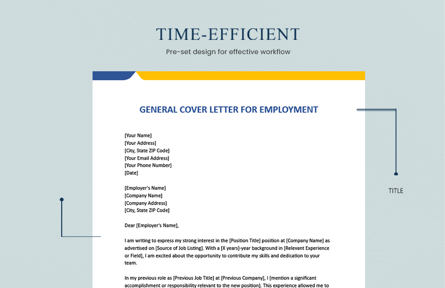 General Cover Letter For Employment