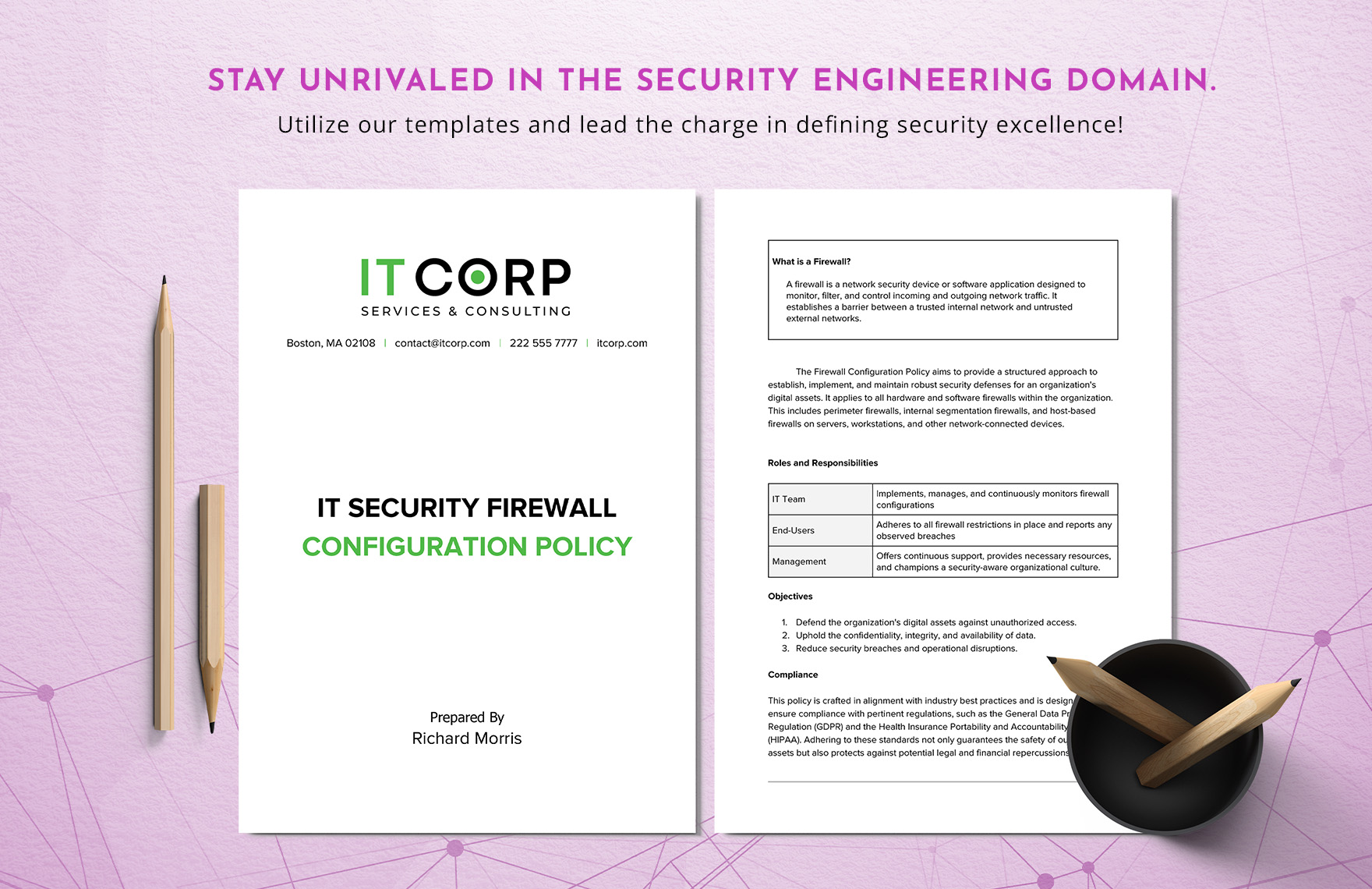 IT Security Firewall Configuration Policy Template