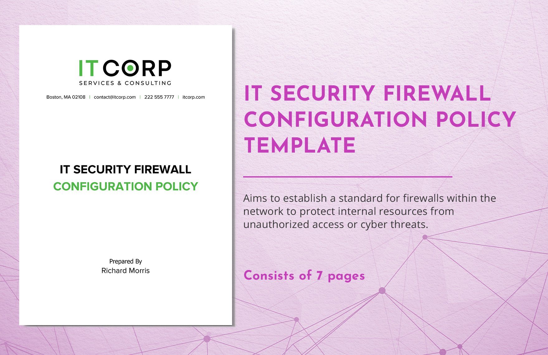 IT Security Firewall Configuration Policy Template in Word, Google Docs, PDF