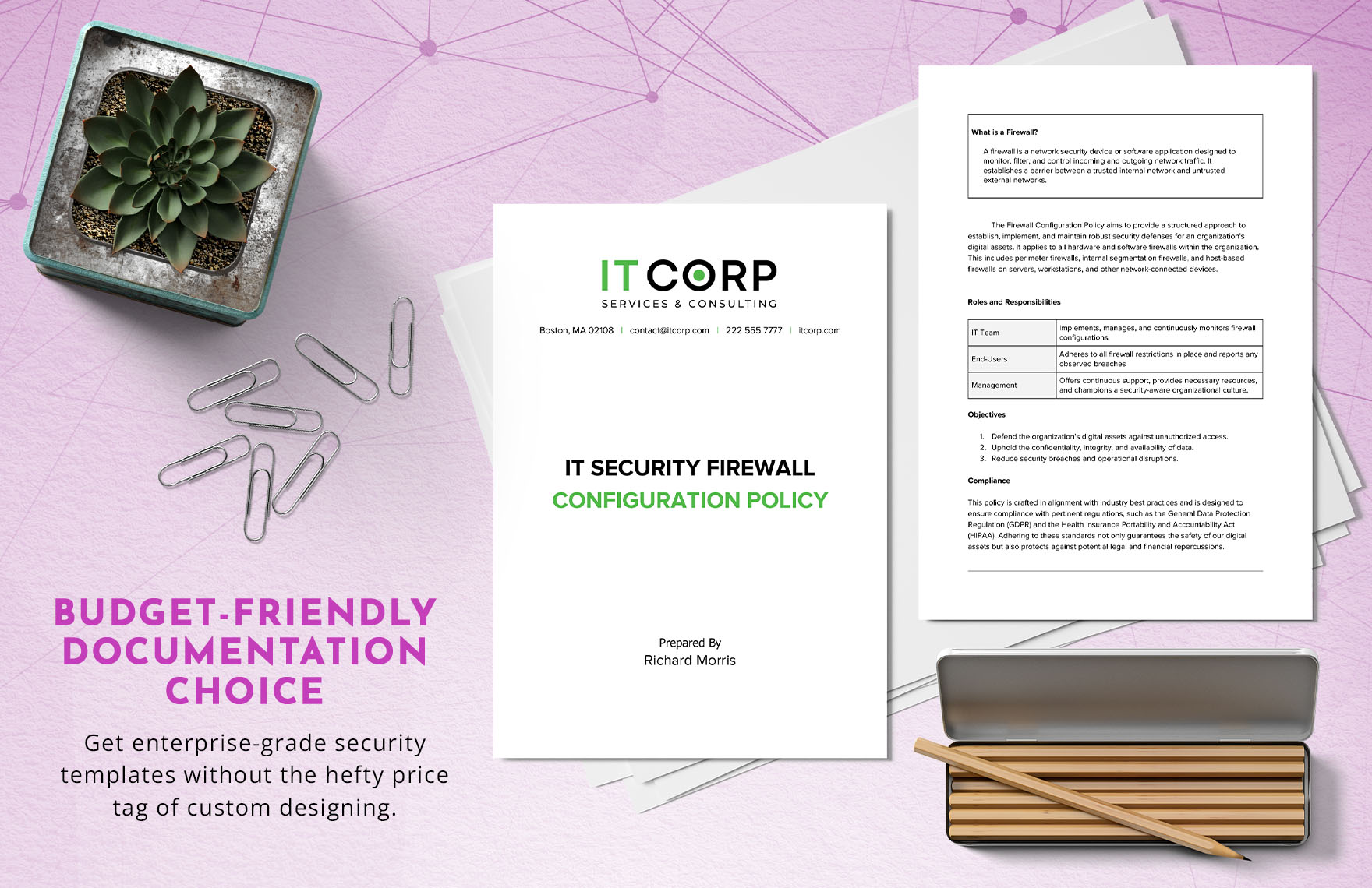 IT Security Firewall Configuration Policy Template