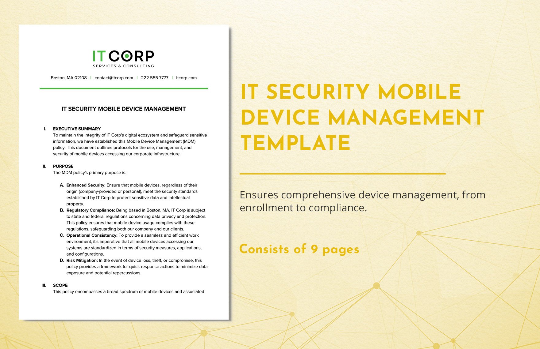 IT Security Mobile Device Management Template