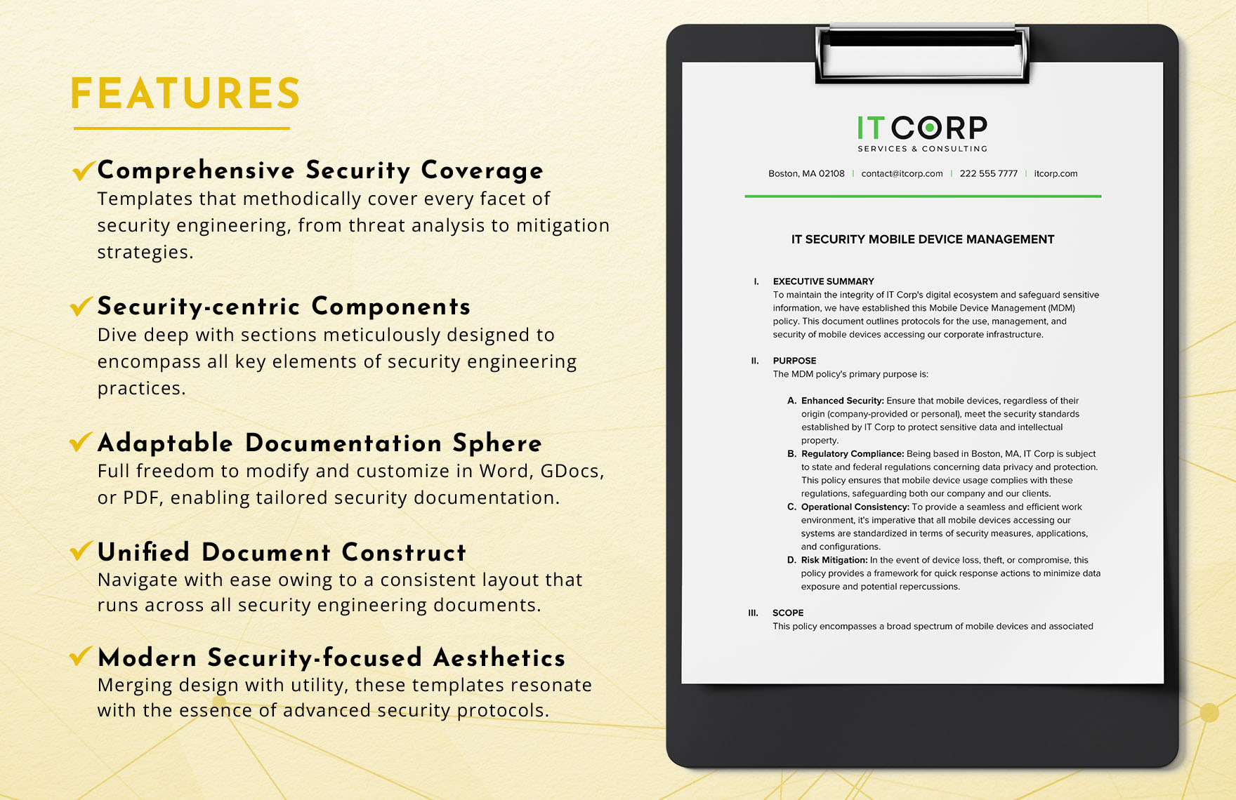 IT Security Mobile Device Management Template