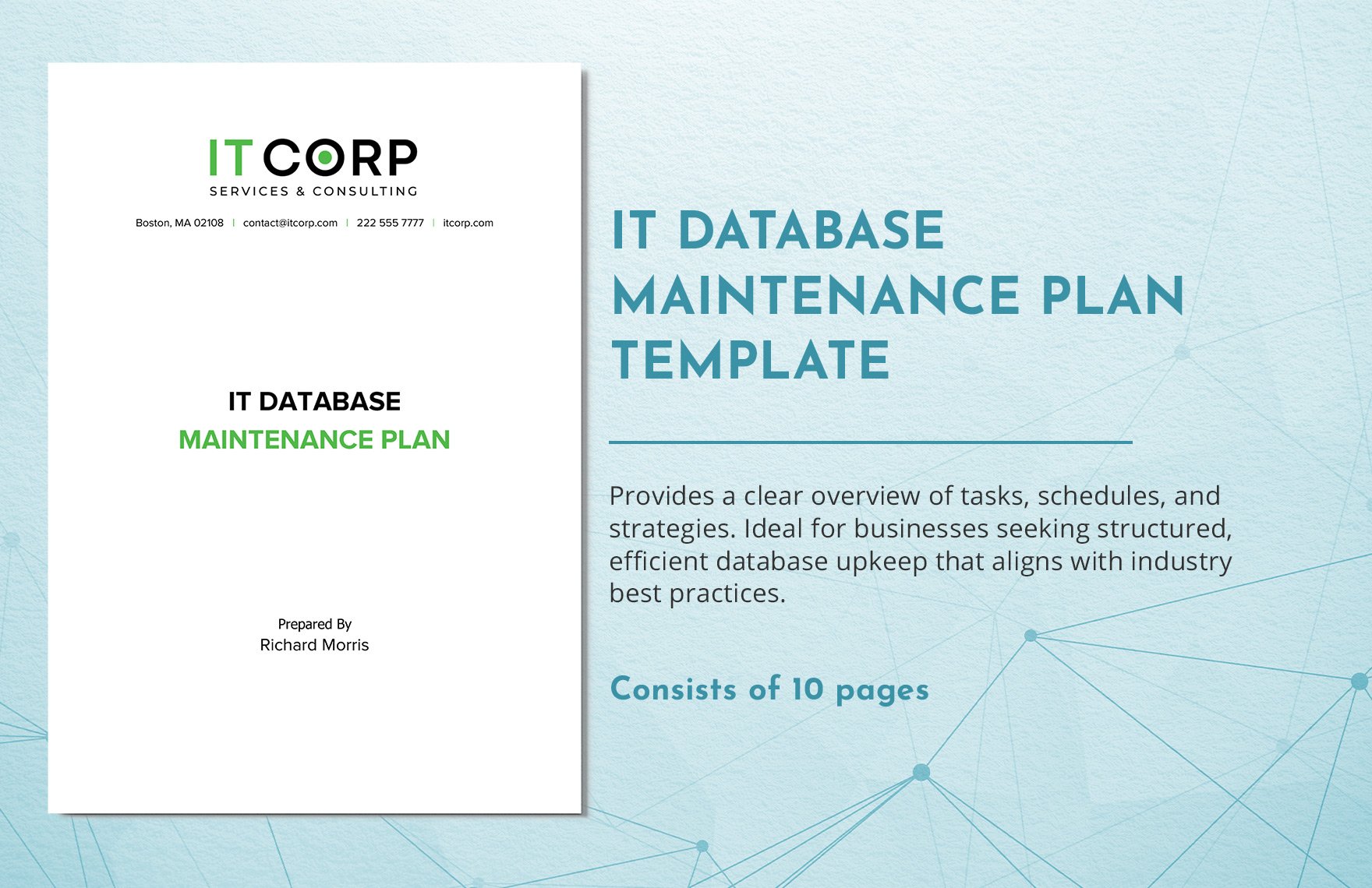 IT Database Maintenance Plan Template in Word, Google Docs, PDF
