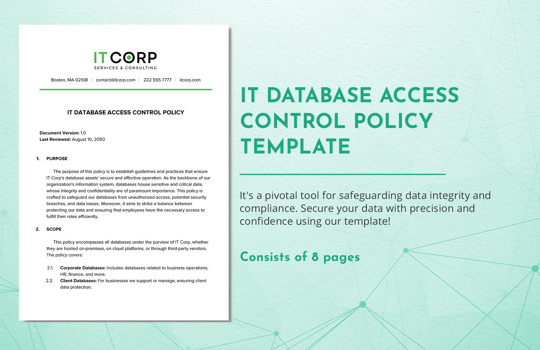IT Database Access Control Policy Template in Word, Google Docs, PDF