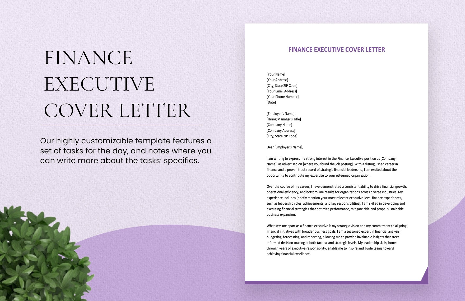 Finance Executive Cover Letter