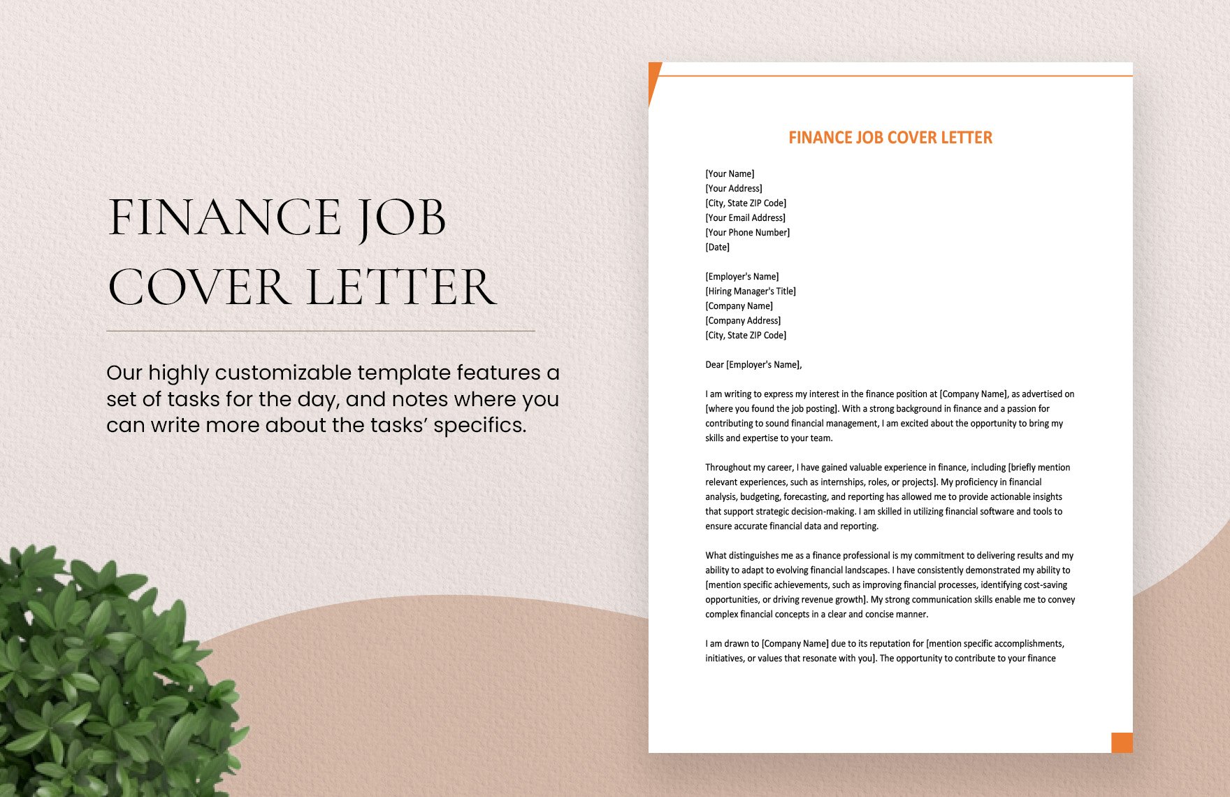 Finance Job Cover Letter