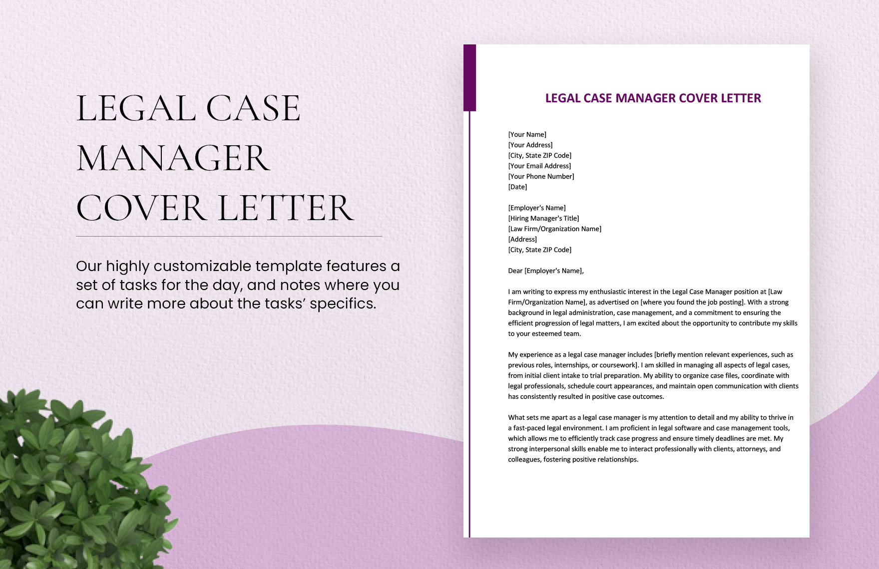Legal Case Manager Cover Letter in Word, Google Docs