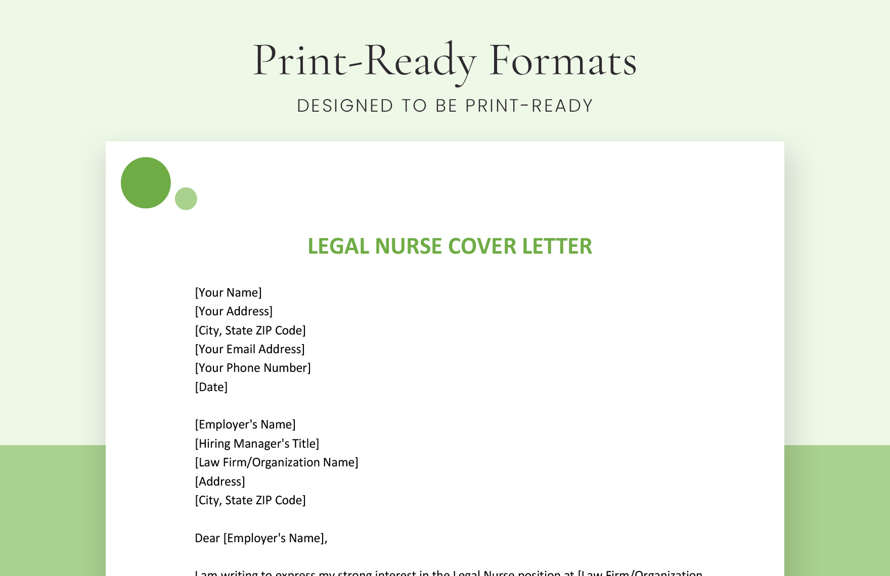 Legal Nurse Cover Letter