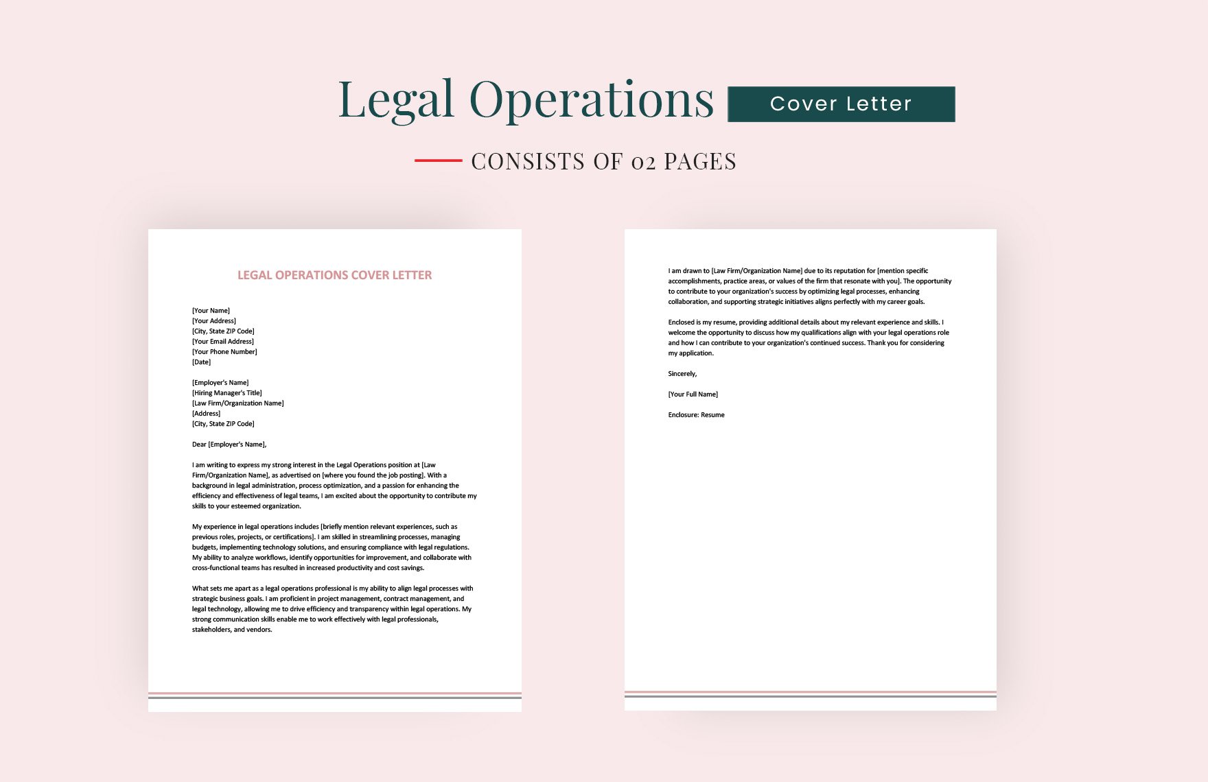 Legal Operations Cover Letter