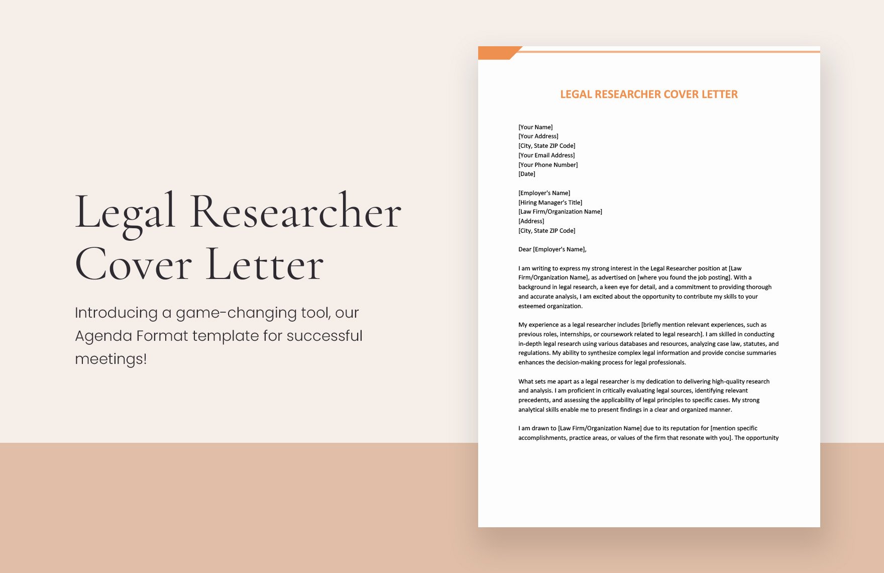 Legal Researcher Cover Letter in Word, Google Docs