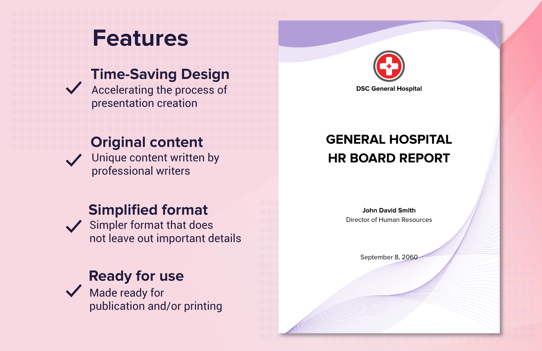 General Hospital HR Board Report Template