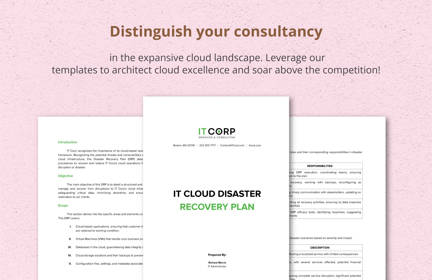 IT Cloud Disaster Recovery Plan Template