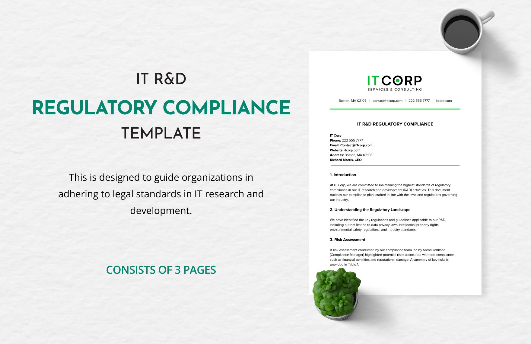 IT R&D Regulatory Compliance Template in Word, Google Docs, PDF