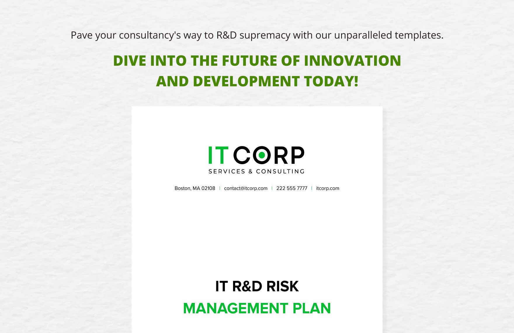 IT R&D Risk Management Plan Template