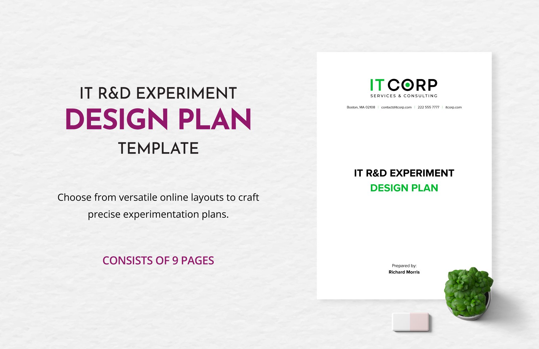 IT R&D Experiment Design Plan Template in Word, Google Docs, PDF