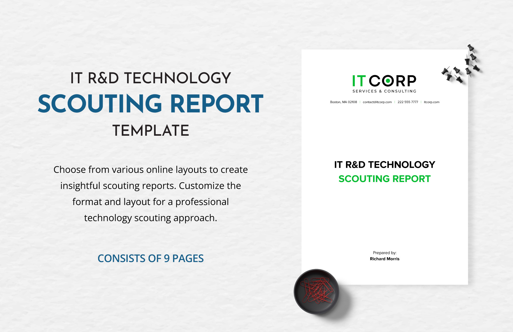 IT R&D Technology Scouting Report Template in Word, Google Docs, PDF
