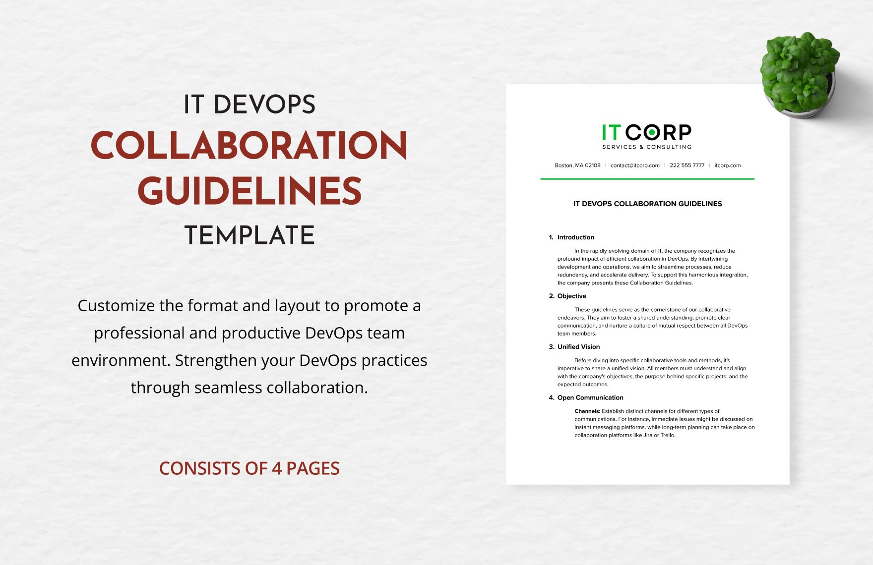 IT DevOps Collaboration Guidelines Template in Word, Google Docs, PDF