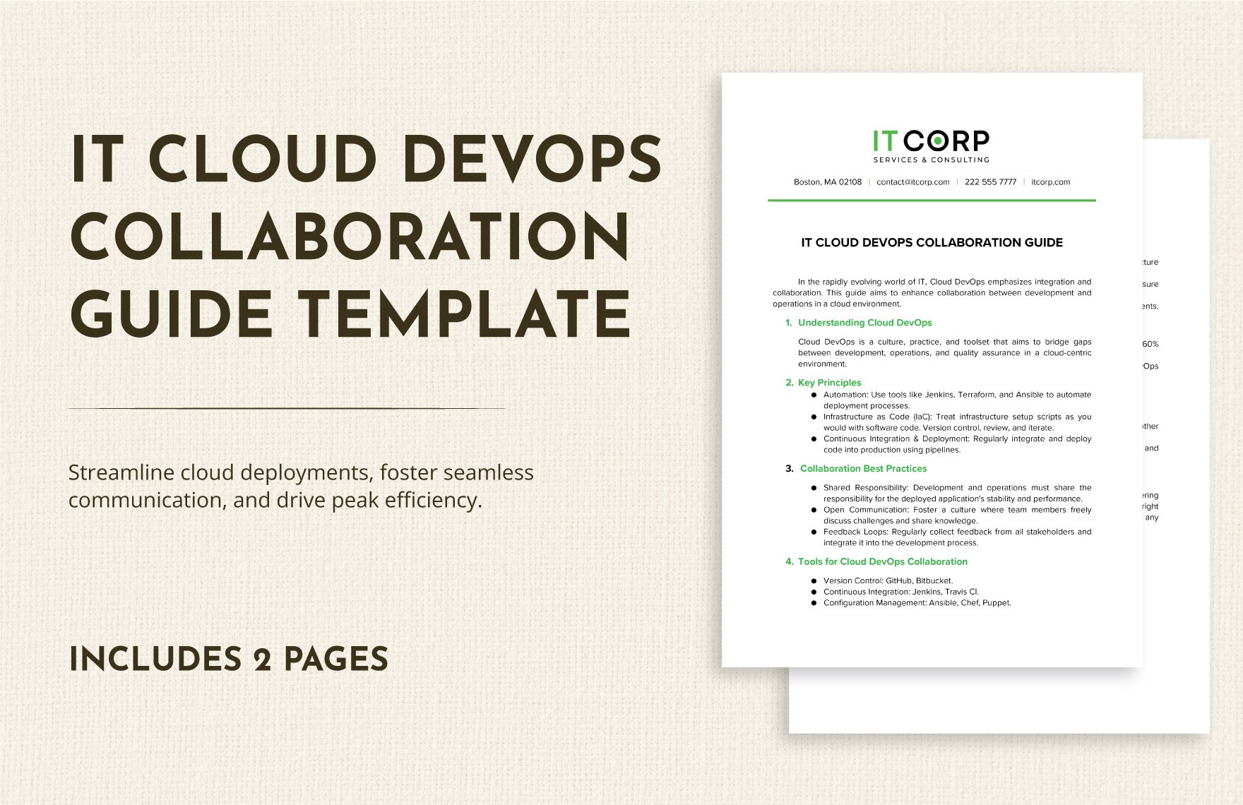 IT Cloud DevOps Collaboration Guide Template in Word, Google Docs, PDF