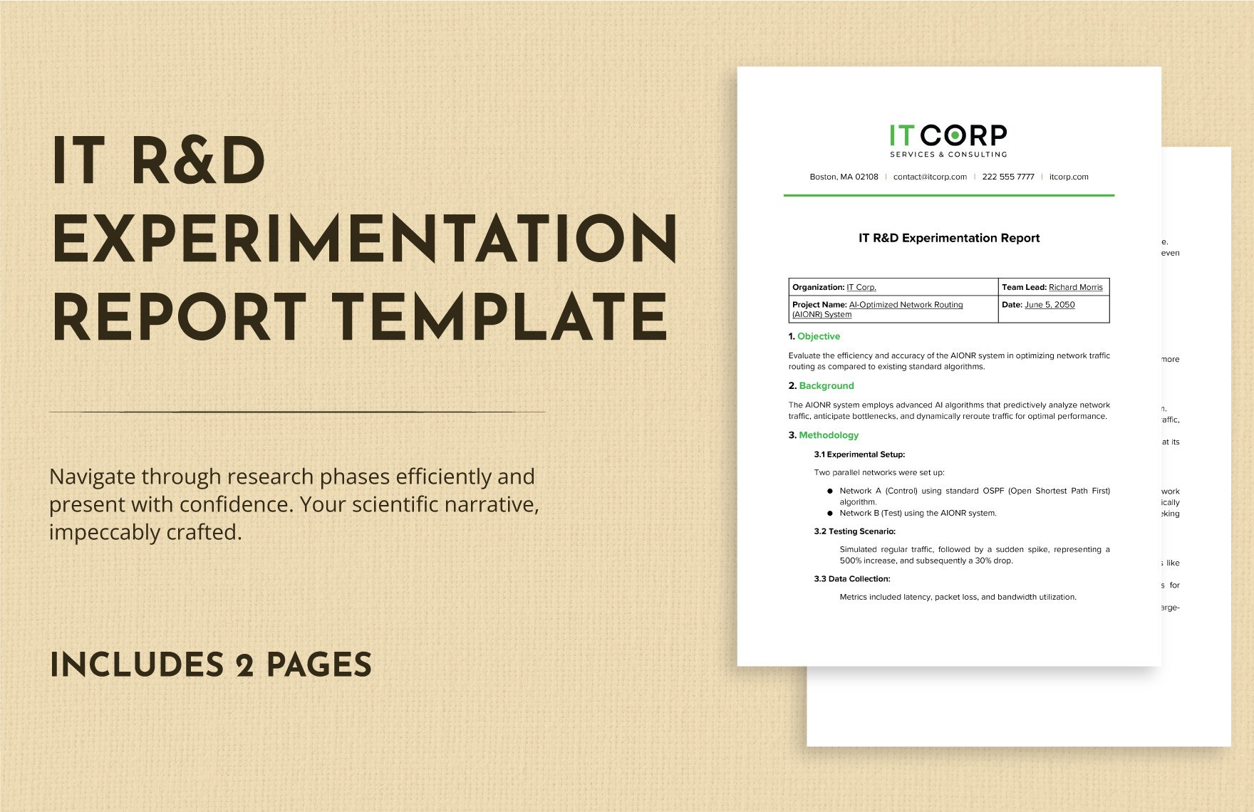 IT R&D Experimentation Report Template in Word, Google Docs, PDF